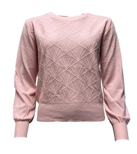 Maglia maniche sbuffo dis. rombi
