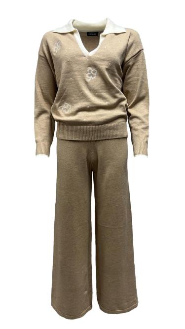 Completo maglione colletto dis. pantapalazzo