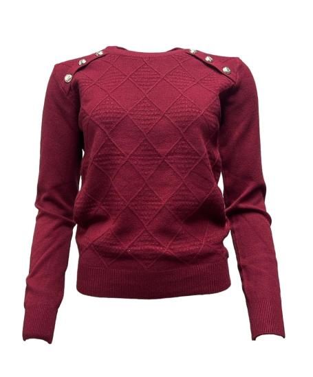 Maglia dis. rombi bottoni spalle