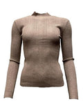 Maglia costine mezzo collo
