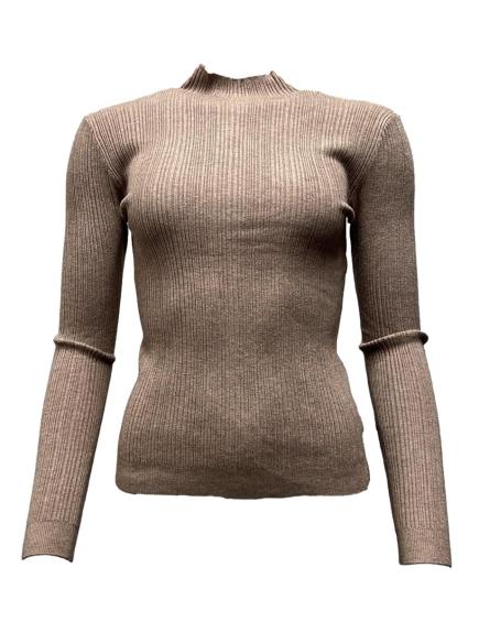 Maglia costine mezzo collo
