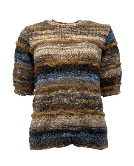 Maglia pelo righe multicolor