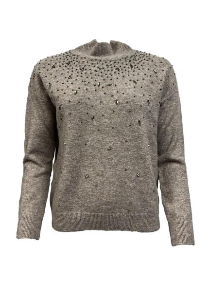 Maglione cascata strass