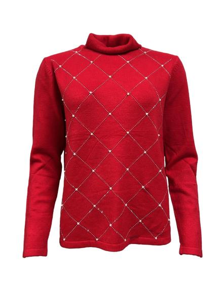 Maglione lupetto perle