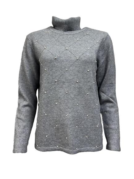 Maglione lupetto perle