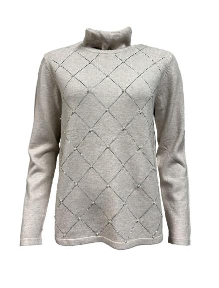 Maglione lupetto perle