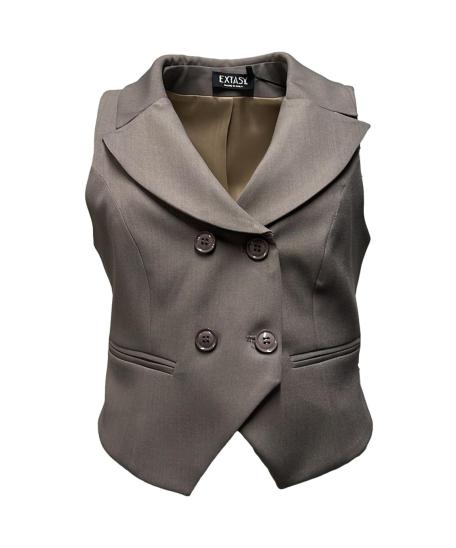 Gilet doppio petto fluido diagonale