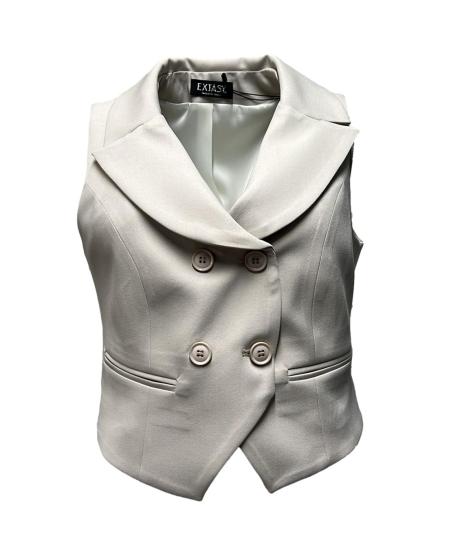 Gilet doppio petto fluido diagonale