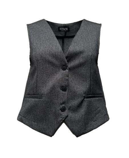 Gilet 3 bottoni tex melange