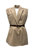 Gilet poncho cinturino costine velluto