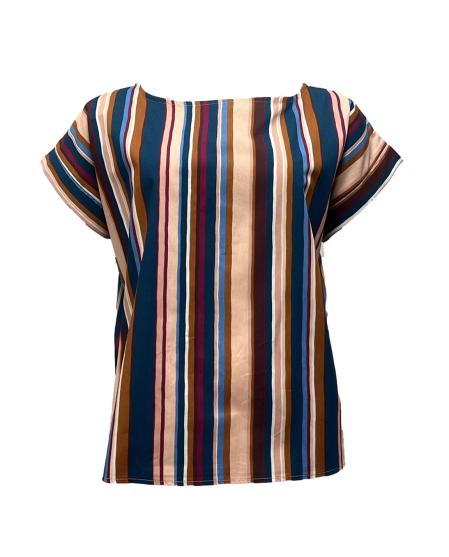 Maglia scatoletta righe multicolor