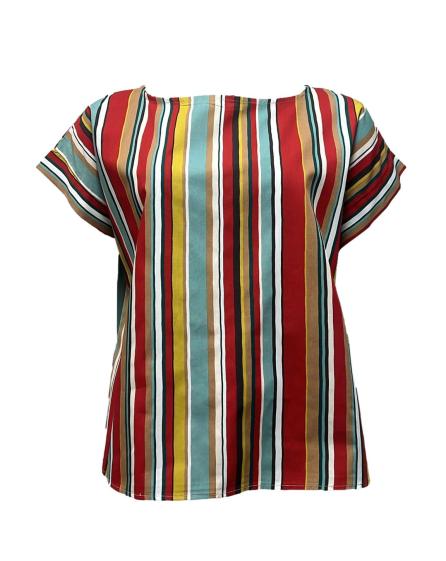 Maglia scatoletta righe multicolor