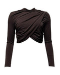 Maglia crop mezzo collo drappeggio solton