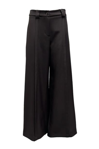 Pantalone pieghe impunture fluido diagonale