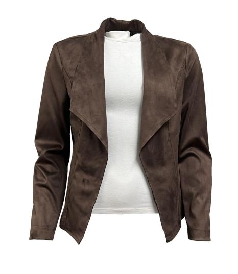 Giacca scialle camoscio