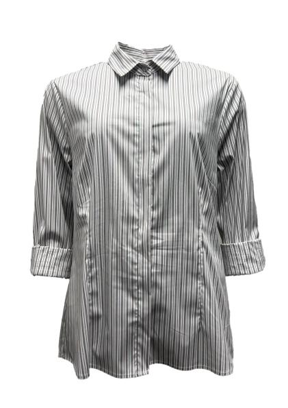 Camicia curvy righe contrasto