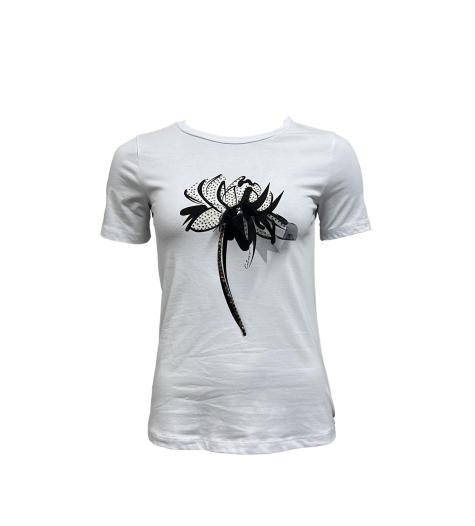 T-shirt fiore nero