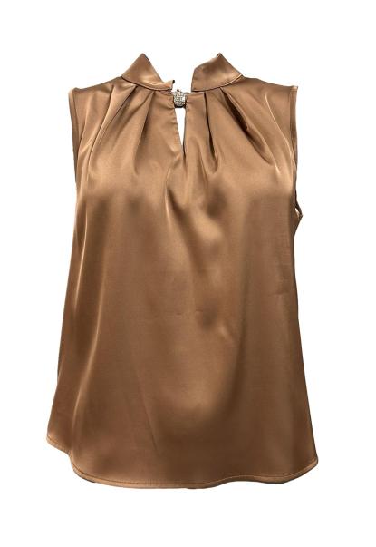 Top pieghe accessorio strass