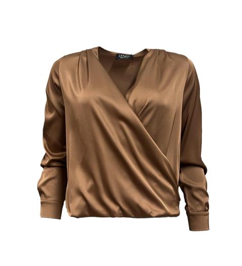 Blusa incrocio pieghe