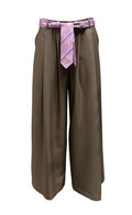Pantalone largo cint. cravatta