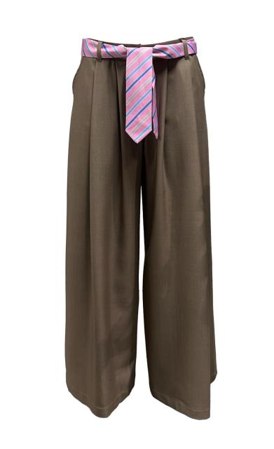 Pantalone largo cint. cravatta