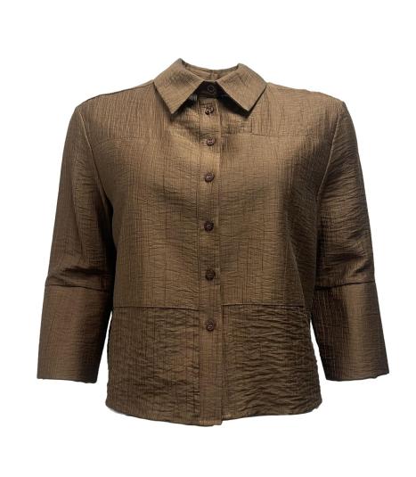 Camicia corta effetto stropicciato