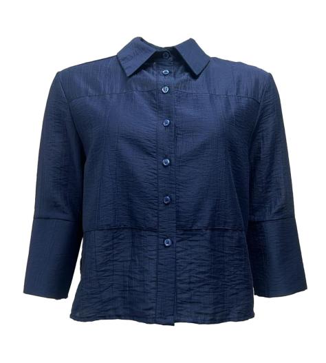 Camicia corta effetto stropicciato