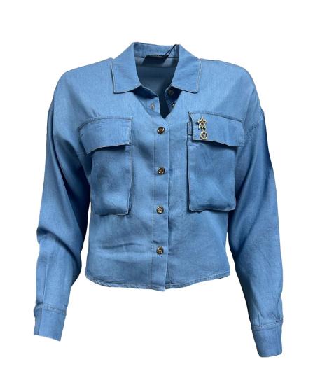 Camicia tencel spilla