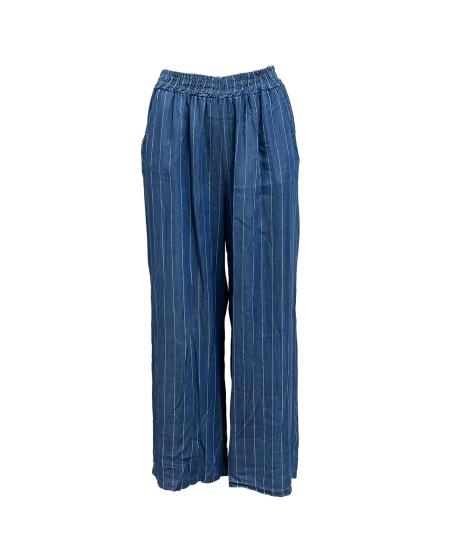 Pantalone palazzo jeans tencel rigato