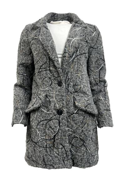 Giacca lana lunga scarabocchio