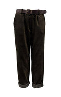 Pantalone risvolto velluto-rigato