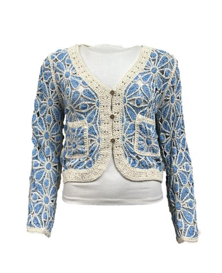 Cardigan corto ricamo
