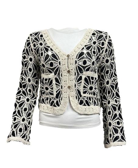 Cardigan corto ricamo