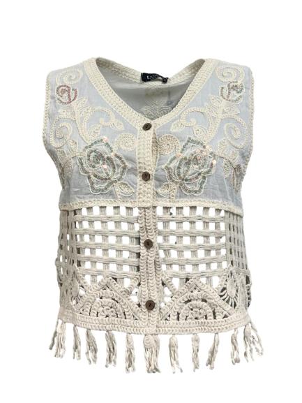 Top frange macramè