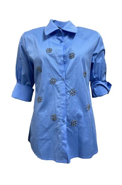 Camicia fiori strass