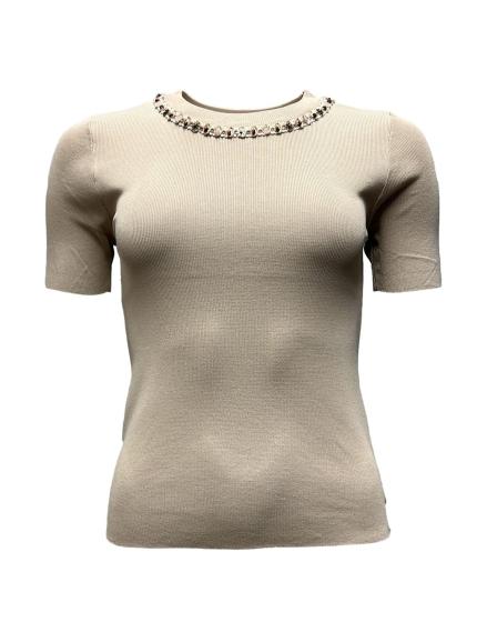 Maglia m/mk scollo pietre