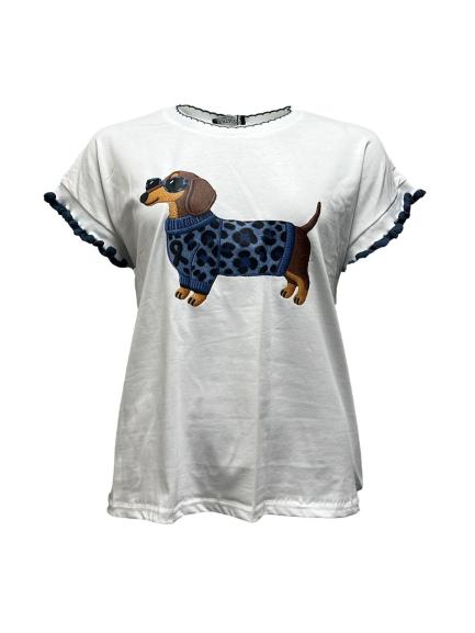 T-shirt cane maculato