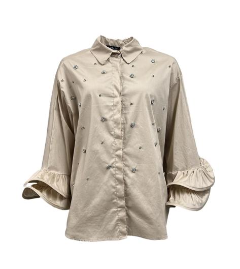 Camicia strass doppio polso
