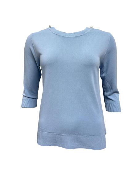 Maglia costine perle