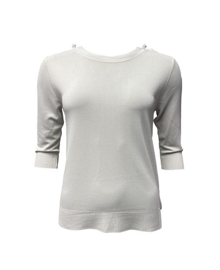 Maglia costine perle
