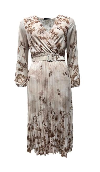 Abito gonna plisse fiori piccoli