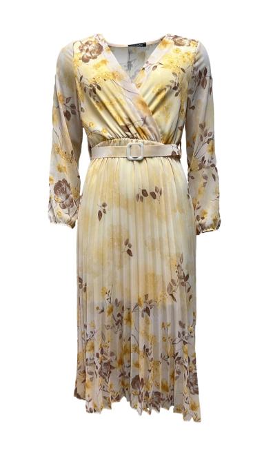 Abito gonna plisse fiori piccoli