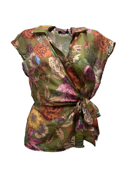 Camicia  fiocco lato fiori