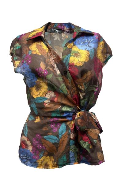 Camicia  fiocco lato fiori