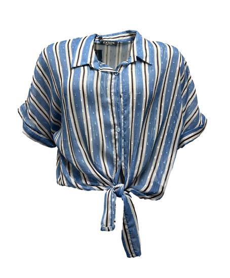Camicia m/mk righe nodo