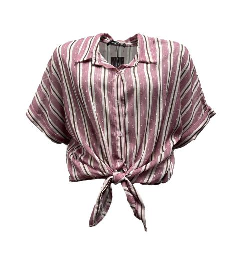 Camicia m/mk righe nodo