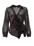 Maglia incrocio pizzo-velluto