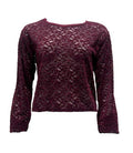 Maglia maniche ampie pizzo-velluto