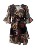 Abito corto balze chiffon st.