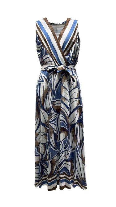 Abito scollo incrocio fantasia